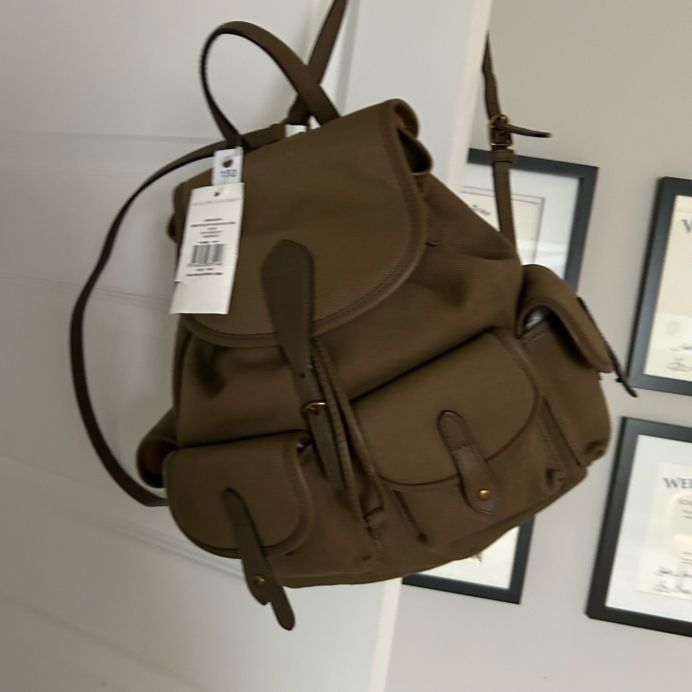 Ralph Lauren Olive canvas backpack